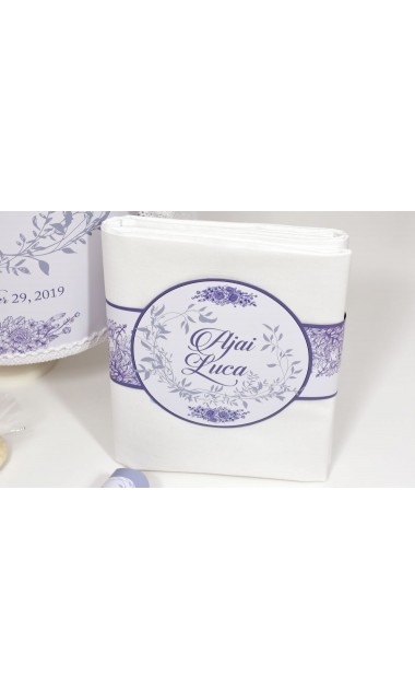 Trusou de botez pentru baieti clasic cu broderie si flori albastre, La poem 13